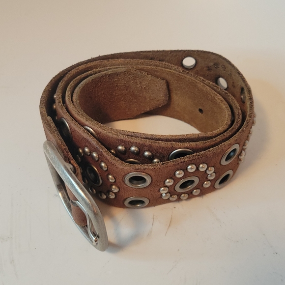 American Eagle Outfitters Brown Leather Belt with Silver Accents - Picture 3 of 7